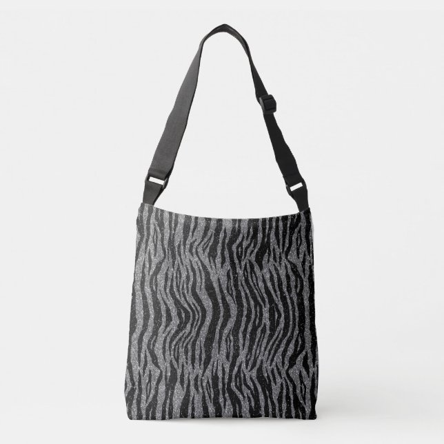 Sac Ajustable Impression Zèbre Noir et Gris Argent (Devant)