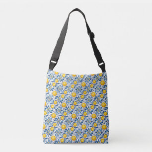 Sac Ajustable Imprimé botanique de citron bleu et jaune d'été