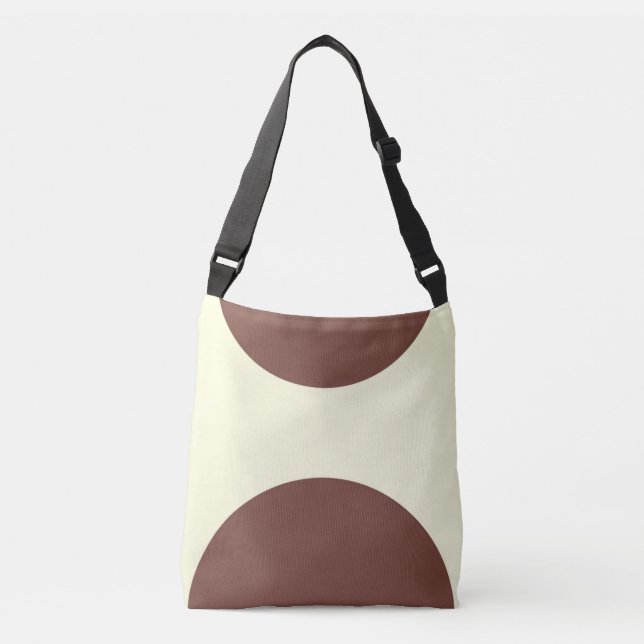 Sac Ajustable Imprimé d'art abstrait recto verso brun sur crème (Devant)