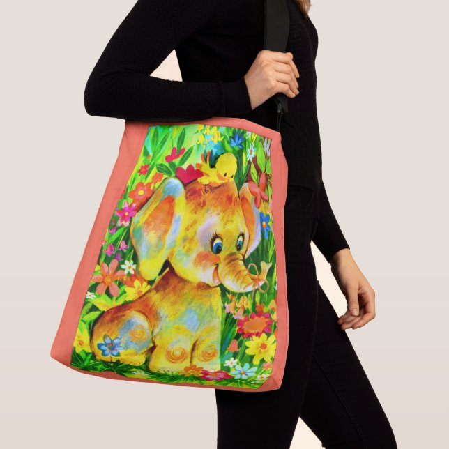 Sac Ajustable imprimé d'éléphant pour bébé (De près)