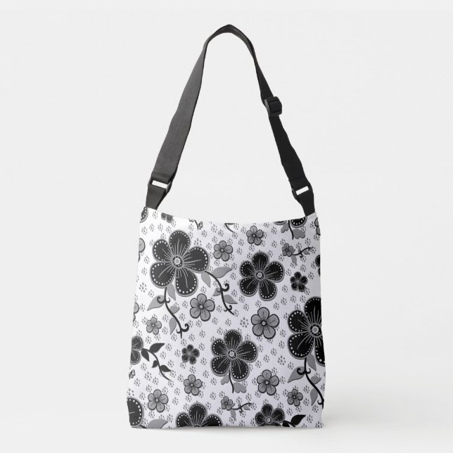 Sac Ajustable Imprimé floral noir et blanc (Devant)