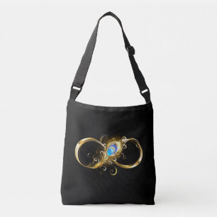 Sac Ajustable Infinité avec plume de paon doré