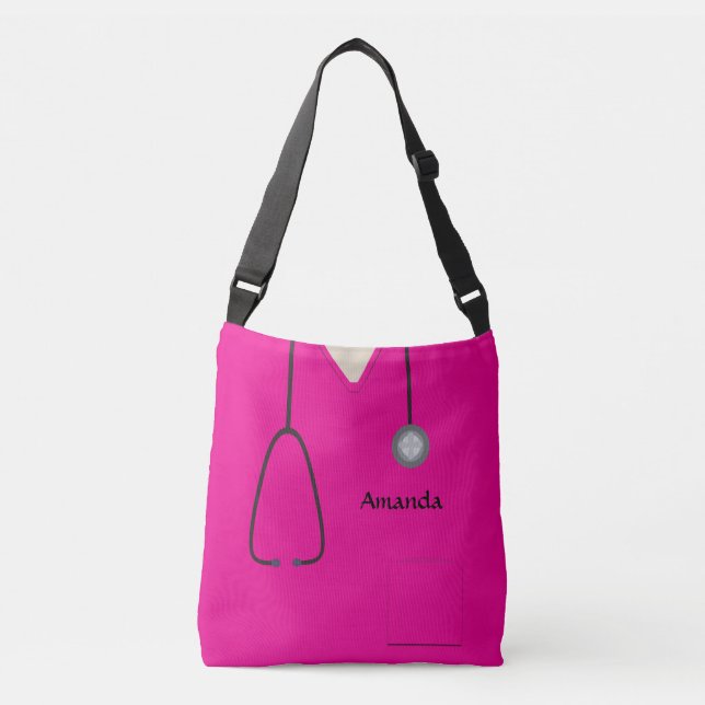 Sac Ajustable Infirmière Médicale Scrubs Hot Pink AOPMCB (Devant)