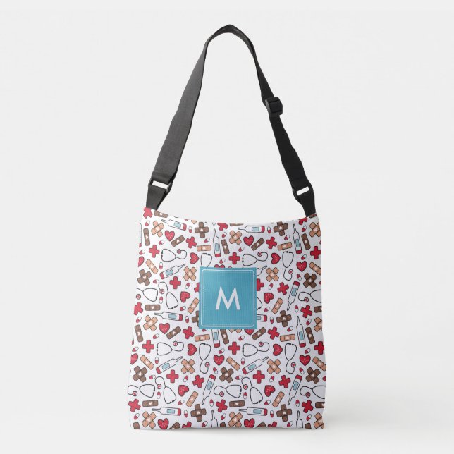 Sac Ajustable Infirmière Motif Médicale monogramme (Devant)