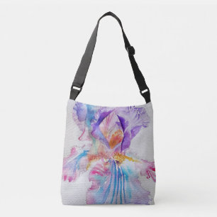 Sac Ajustable Iris Watercolor Purple Floral Fourre-tout Crobody 