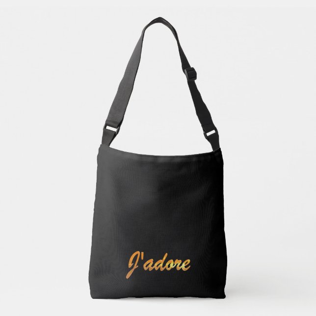 Sac Ajustable J'adore Canvas Messenger Fourre-tout (Devant)
