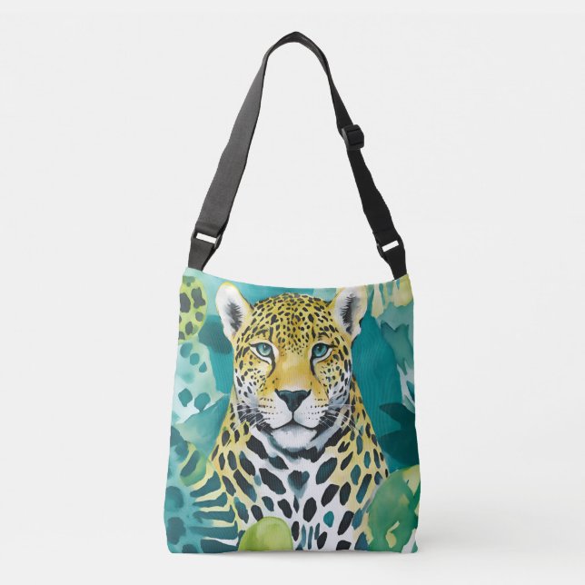 Sac Ajustable Jaguar Leopard Big Chat Couleurs Turquoises (Devant)