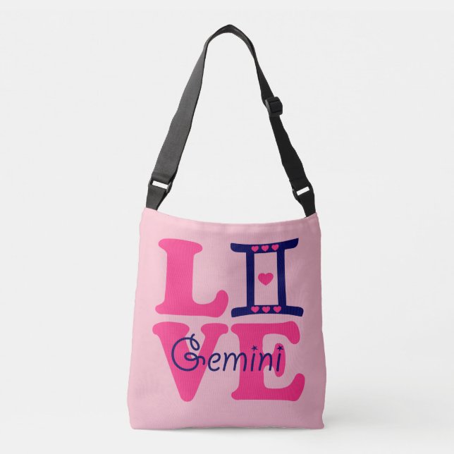 Sac Ajustable ♊  J'Aime Gemini-Best-Zodiac Sign All-Over-Print (Devant)