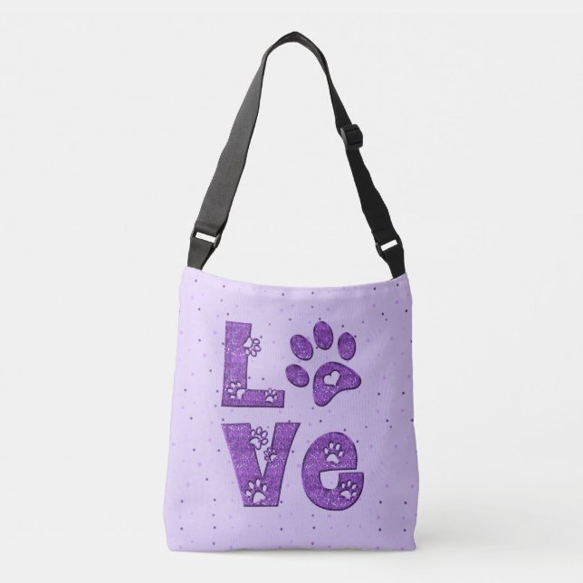 Sac Ajustable J'aime les chats - violet (Devant)