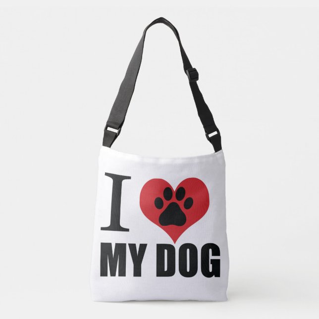 Sac Ajustable J'aime mon chien jeter l'oreiller (Devant)