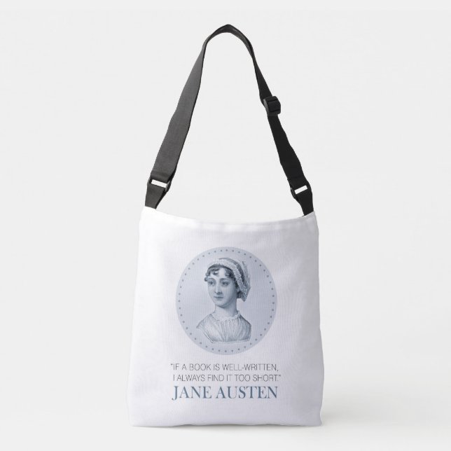 Sac Ajustable Jane Austen Portrait et citation sur la lecture (Devant)