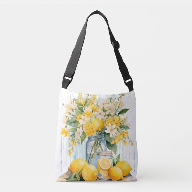 Sac Ajustable Jar à fleurs de citron d'été (Devant)