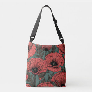 Sac Ajustable Jardin de coquelicot dans le corail, brun et vert