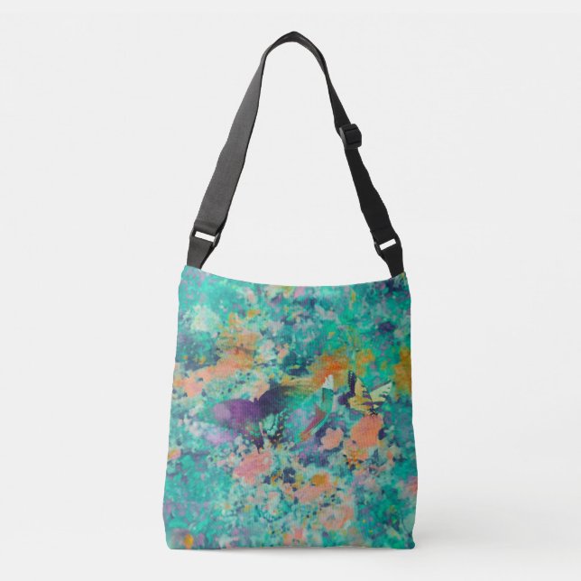 Sac Ajustable Jardin de papillons et une plume (Devant)