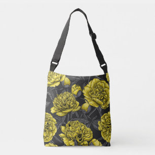 Sac Ajustable Jardin de pivoine nocturne en jaune et gris