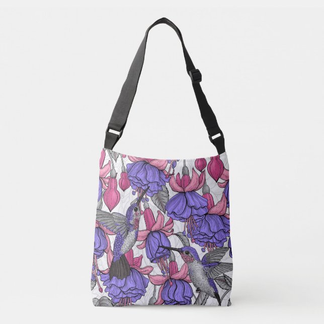 Sac Ajustable Jardin des colibris en rose et rose (Devant)