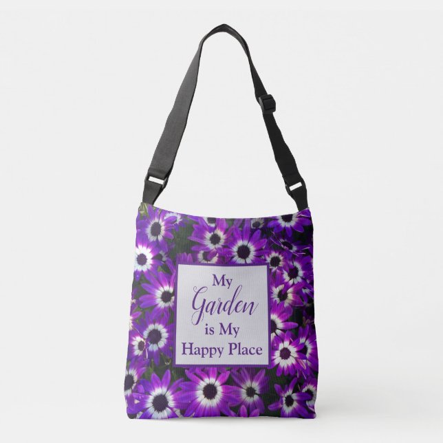 Sac Ajustable Jardin est mon endroit heureux Fleur violet brilla (Devant)