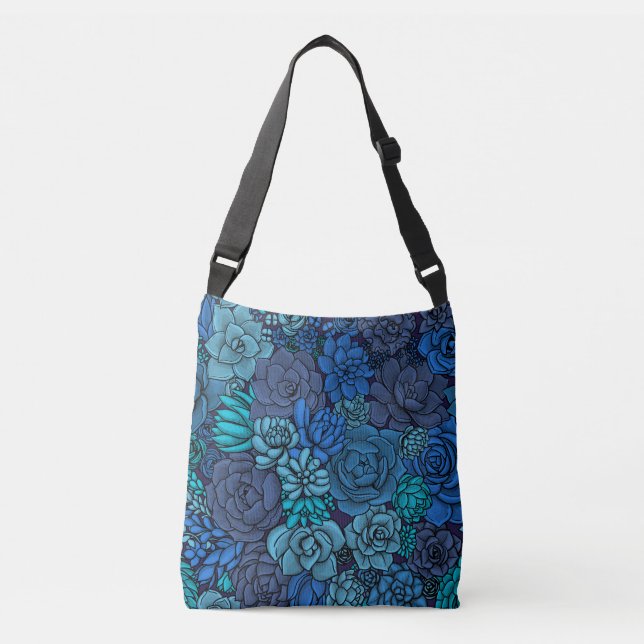 Sac Ajustable Jardin succulent en bleu (Devant)