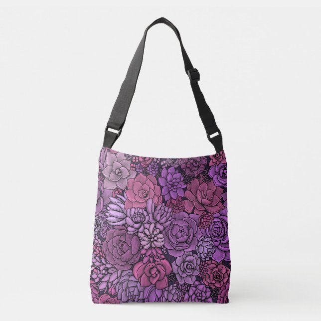 Sac Ajustable Jardin succulent en rose et violet (Devant)