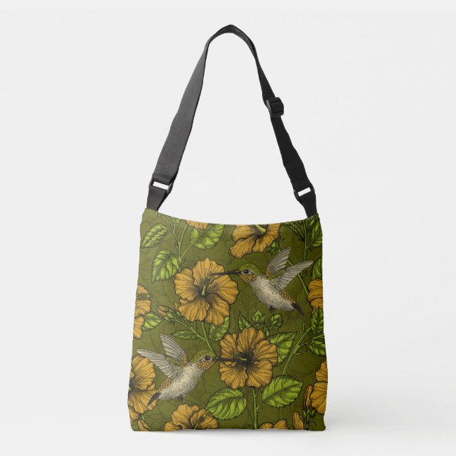 Sac Ajustable Jardin tropical nocturne jaune et vert (Devant)