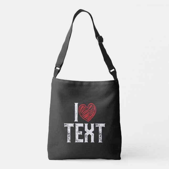 Sac Ajustable Je avec design de coeur rouge (Dos)