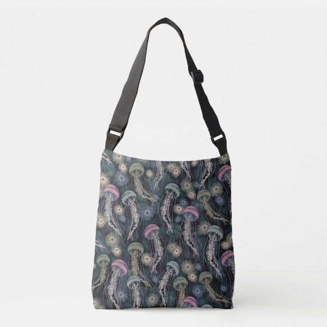 Sac Ajustable Jellyfish et anémones éthériques en Turquoise et r (Devant)