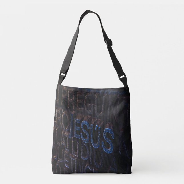 Sac Ajustable Jésus en Pierre Bleue Chrétien Dieu Amour (Dos)