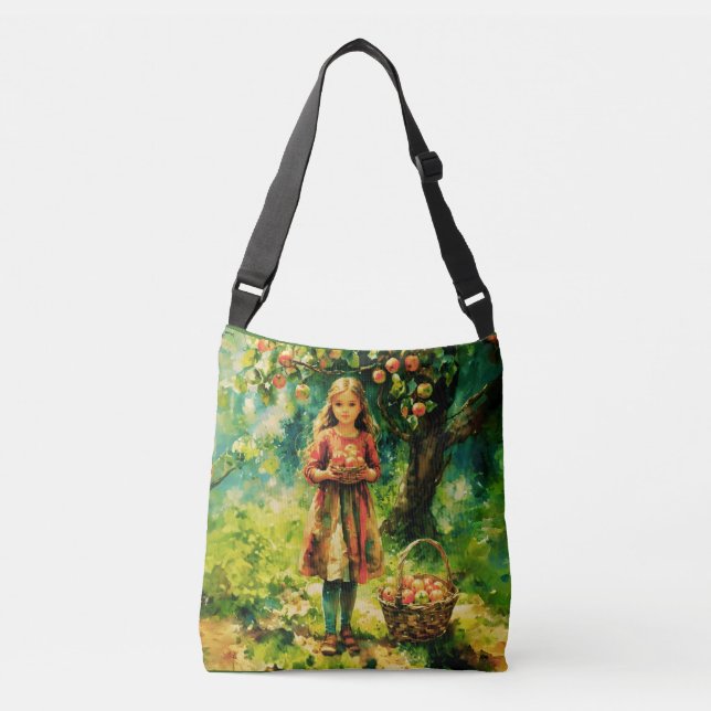 Sac Ajustable Jeune fille dans un Apple Orchard (Devant)