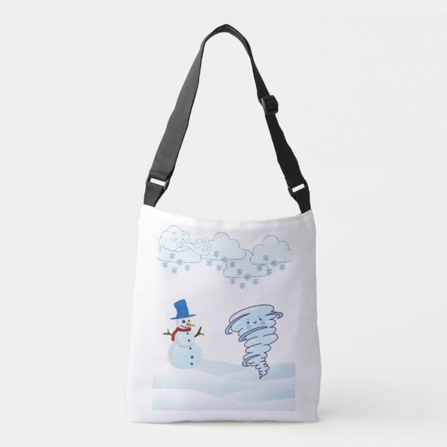Sac Ajustable Joli bonhomme de neige et vent d'hiver (Devant)
