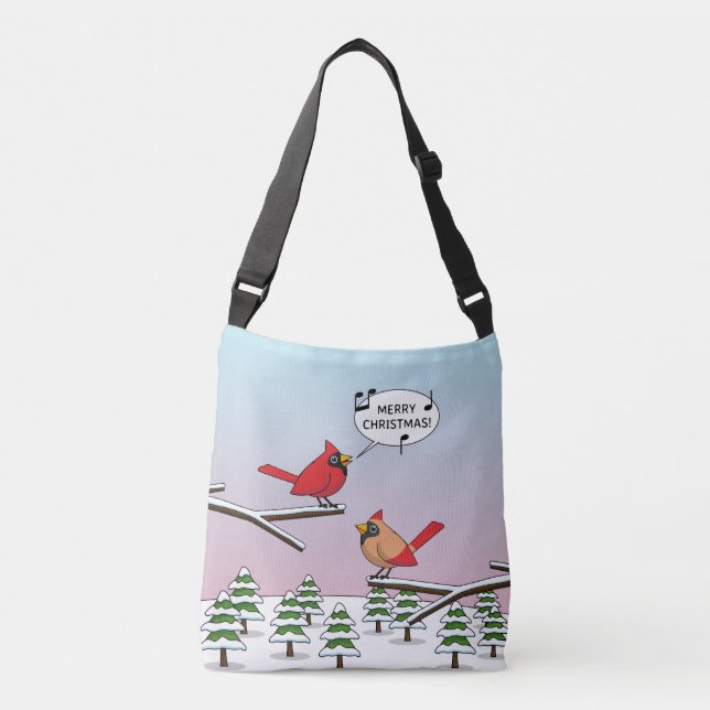 Sac Ajustable Joli Cardinal Rouge Chantant Joyeux Noël (Devant)