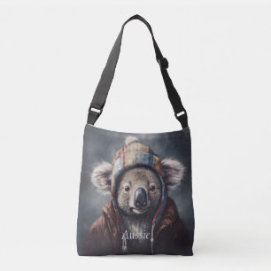 Sac Ajustable Joli koala en chapeau d'hiver Nom personnalisé