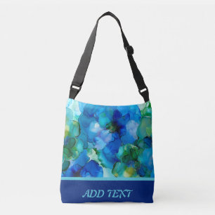 Sac Ajustable Joli Motif de fleurs d'Art Liquide Bleu & Vert