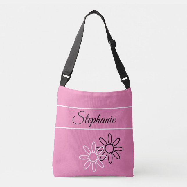 Sac Ajustable Joli rose avec votre nom, initiales ou monogramme (Devant)