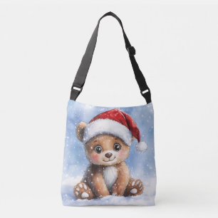 Sac Ajustable Jolie aquarelle de Noël d'hiver de nounours Santa