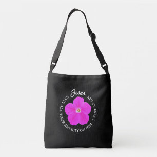 Sac Ajustable Jolie Fleur Rose Chaud Jésus-Christ Foi Noir