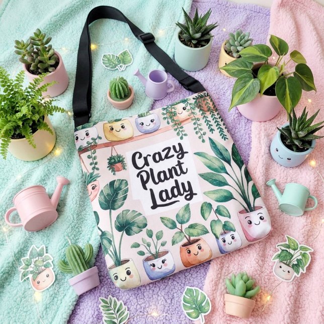 Sac Ajustable Jolie plante d'intérieur animée à l'aquarelle  (Créateur téléchargé)