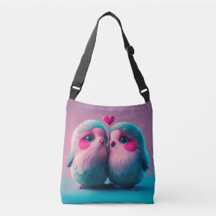 Sac Ajustable Jolis Oiseaux Amoureux de Coeurs Art Inspiré de la