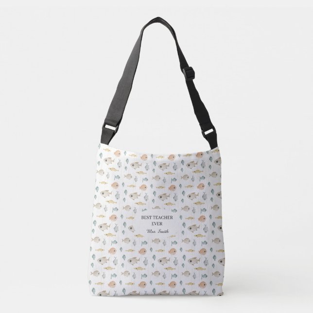 Sac Ajustable Jolis poissons à l'aquarelle Meilleur professeur e (Devant)
