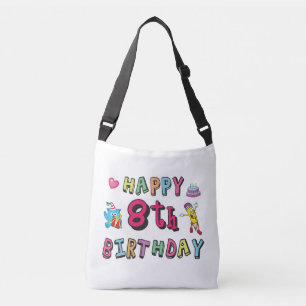 Sac Ajustable Joyeux 8e anniversaire. 8 ans b-jour.