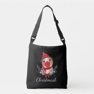Sac Ajustable Joyeux Amoureux des chiens de Noël Bulldog portant