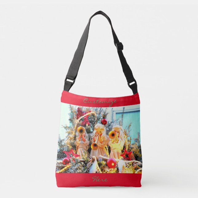 Sac Ajustable joyeux anges de noël trompant (Devant)