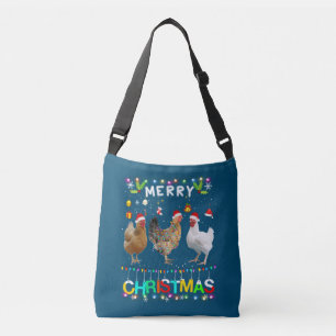 Sac Ajustable Joyeux Noël Chicken Chemise Santa Hat Lumières Xma