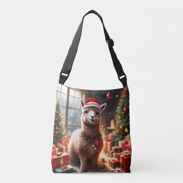 Sac Ajustable Joyeux Noël Festif Alpaca, (Devant)