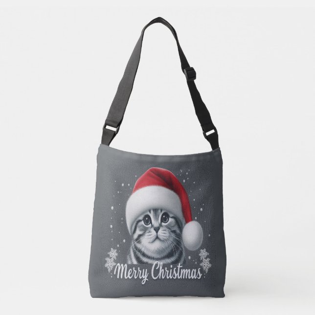 Sac Ajustable Joyeux Noël Scottish Pold Cat, Xmas Père Noël Cat (Devant)