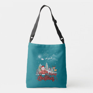 Sac Ajustable Joyeux Noël Vintage Red Père Noël Truck Cadeaux