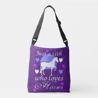 Sac Ajustable Juste une fille qui aime les chevaux en violet