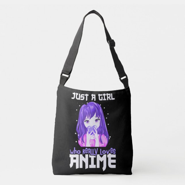Sac Ajustable Juste une fille qui aime vraiment l'Anime en viole (Devant)