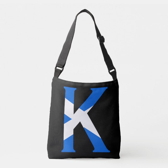 Sac Ajustable K Monogramme superposé sur le drapeau écossais cbt (Devant)