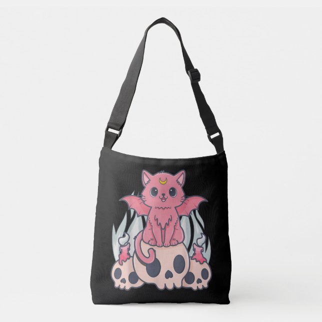 Sac Ajustable Kawaii Pastel Goth Cute Démon Déplaisant Chat et C (Devant)