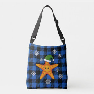 Sac Ajustable Kawaii Xmas Starfish sur Blue Buffalo Motif